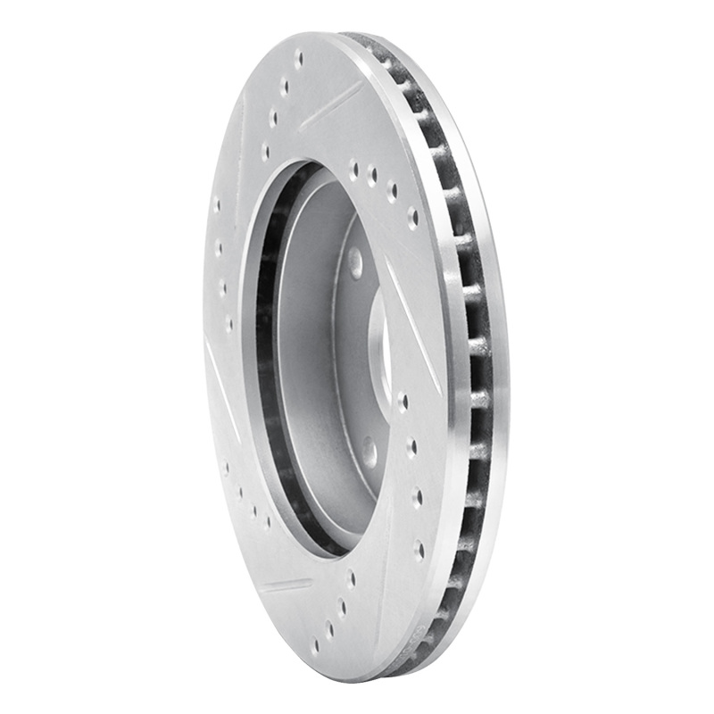 Chevrolet Optra Brake Rotor (1) - Front Right - R1 Concepts - Drilled & Slotted - Silver - `04-`10